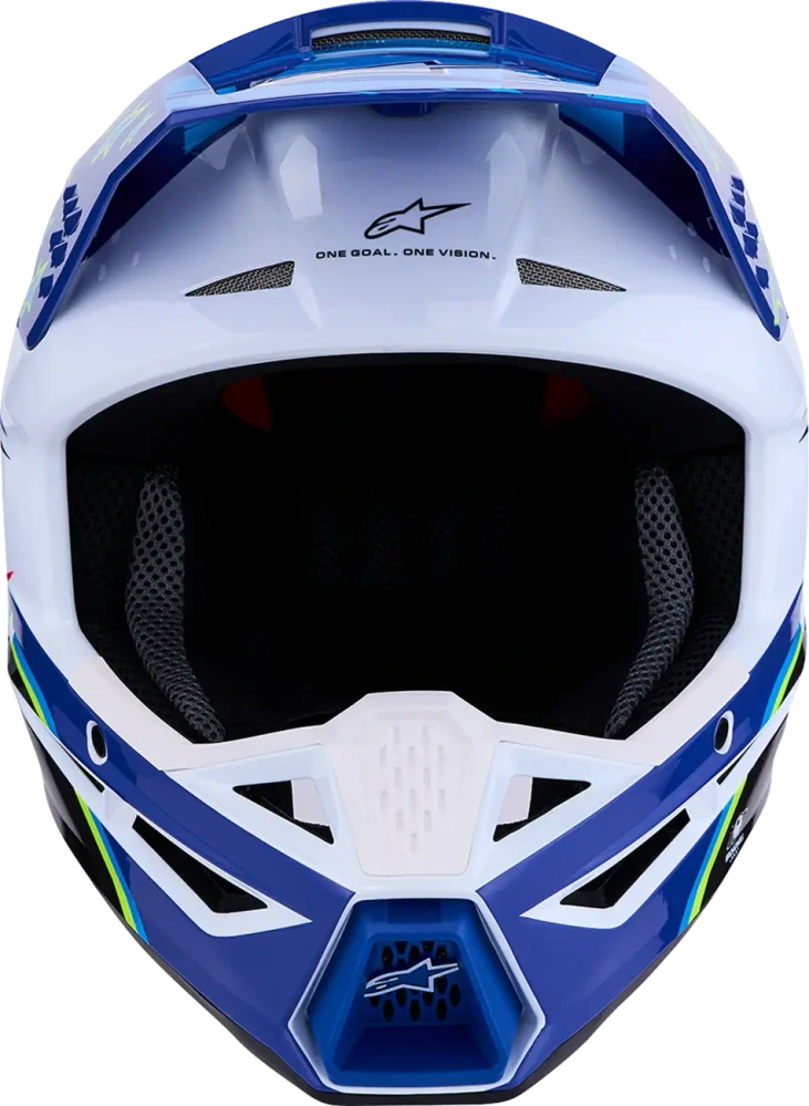 Motokrosová přilba ALPINESTARS SM3 / SM-3 / S-M3 FALCON 8300827-7347 barva černá/bílá/modrá