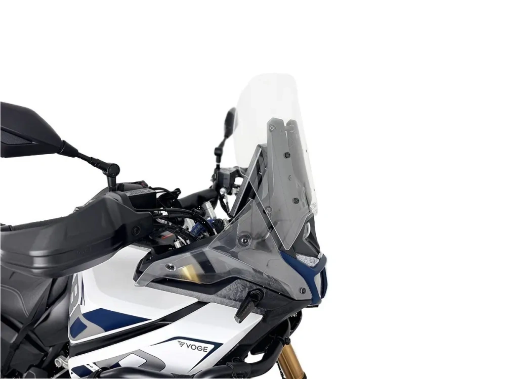 Plexi motocyklu WRS verze TOURING pro VOGE VALICO DS 800 X RALLY rok 2025-2026 barva ČIRÁ, výška plexi 31 cm bez deflektorů