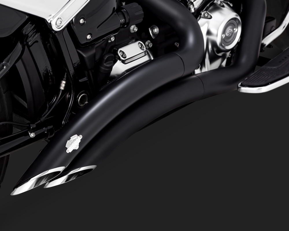 Kompletní výfuk Vance & Hines Black Big Radius pro motocykly Harley Davidson FLFB, FLFBS, FXDR, FXBRS 2018 - 2019 černý