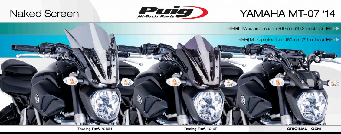 Plexi Puig sport pro Yamaha MT-07 14-17 KOUŘOVÉ