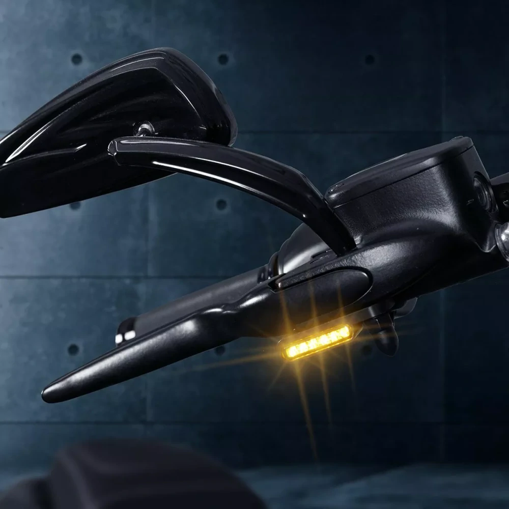 Led blinkry na řidítka motocyklu HEINZ BIKES TURN SIGNALS pro HARLEY DAVIDSON SOFTAIL rok 2000-2014 barva chromová