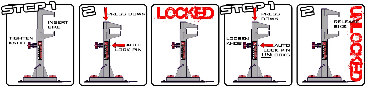 Transportní stojan/systém pro motokrosové motocykly Risk Racing Lock-N-Load černý