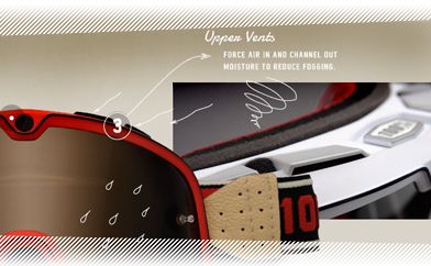 Veteránské motokrosové brýle 100% BARSTOW HAYWORTH červené zrcadlové plexi 50000-00004