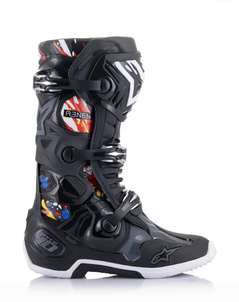 Motokrosové boty ALPINESTARS TECH 10 limitovaná edice RENEN černá/šedá/bílá/multicolor
