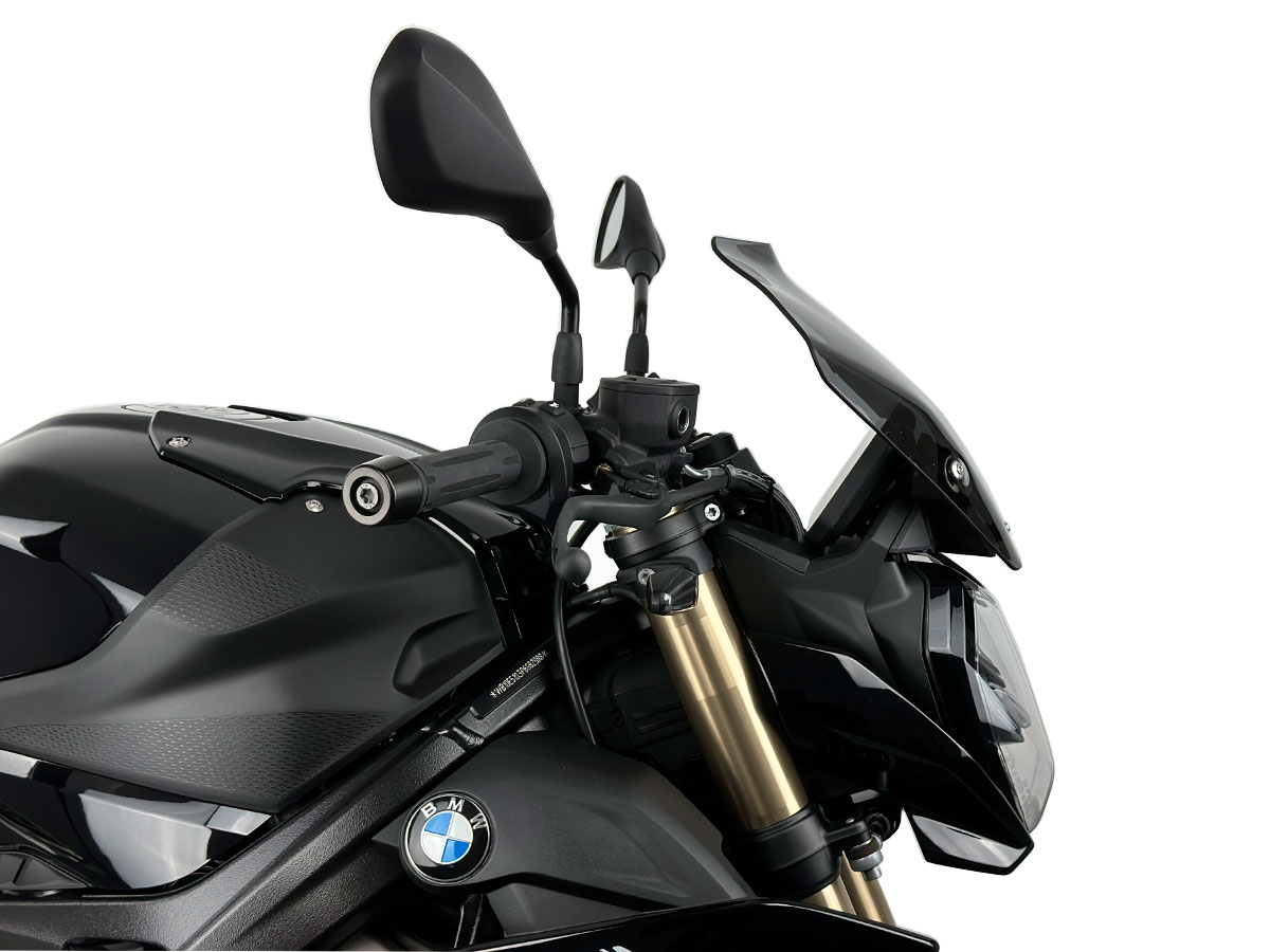 Plexi motocyklu WRS TOURING pro BMW S 1000 R rok 2022-2023, výška 31 cm, šíře 33 cm, barva tmavě kouřová
