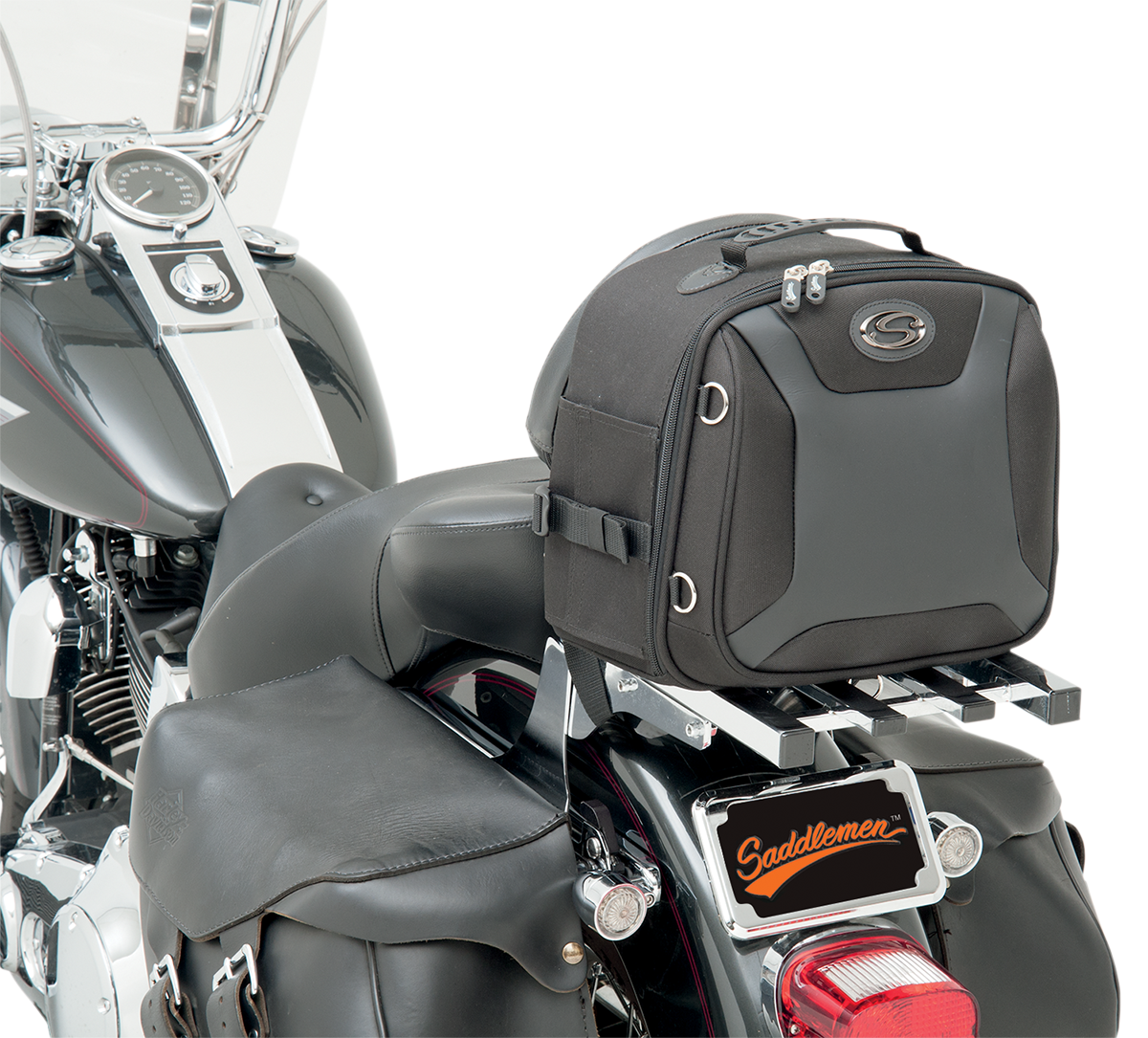 Zadní motocyklová zavazadlová brašna SADDLEMEN SISSY BAR BAG SPORT FTB1000, barva černá,