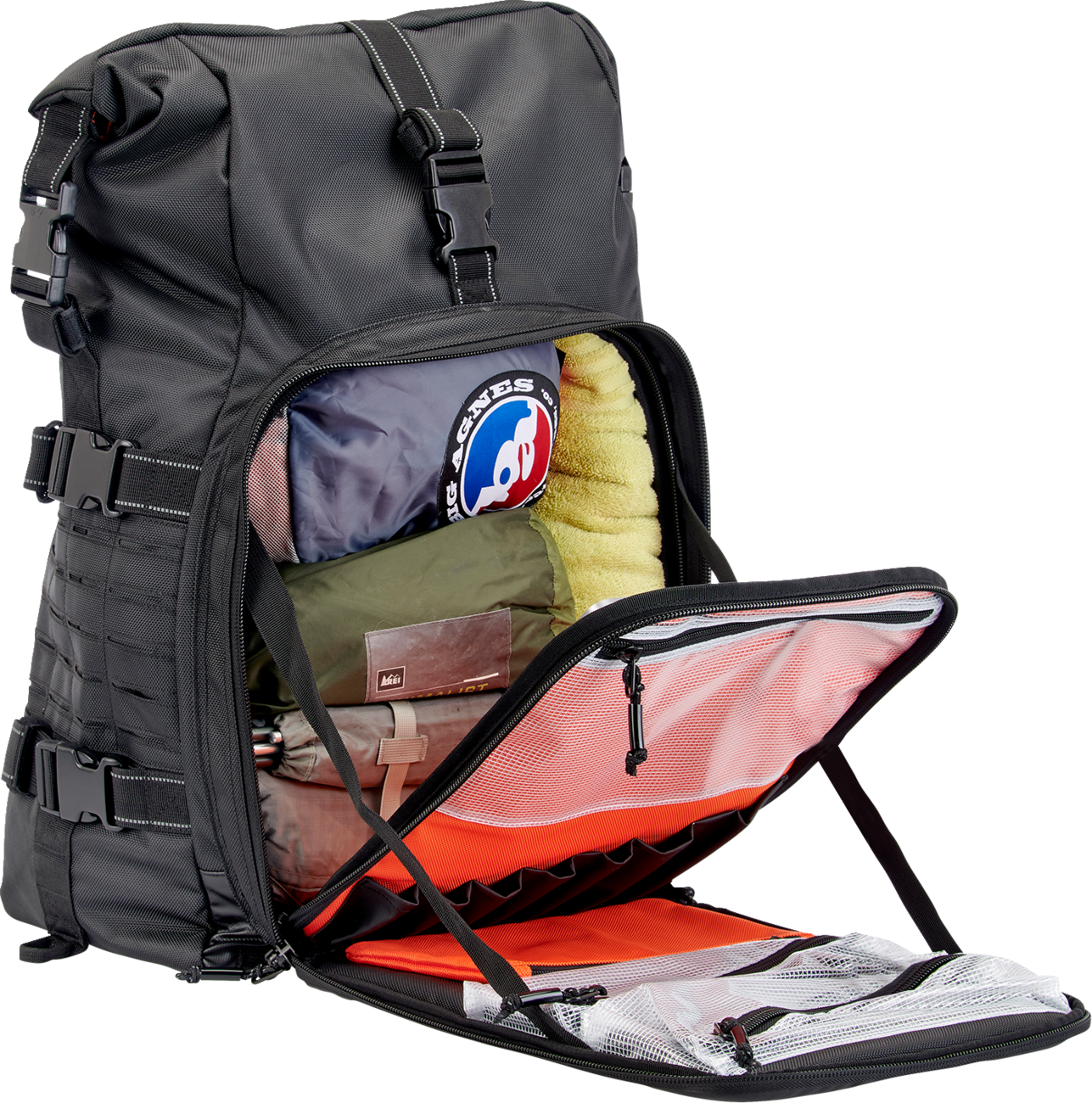 Motocyklová brašna / batoh BILTWELL BAG 3014-01 EXFIL 80 GENERACE 2 barva černá, obsah 50 litrů 