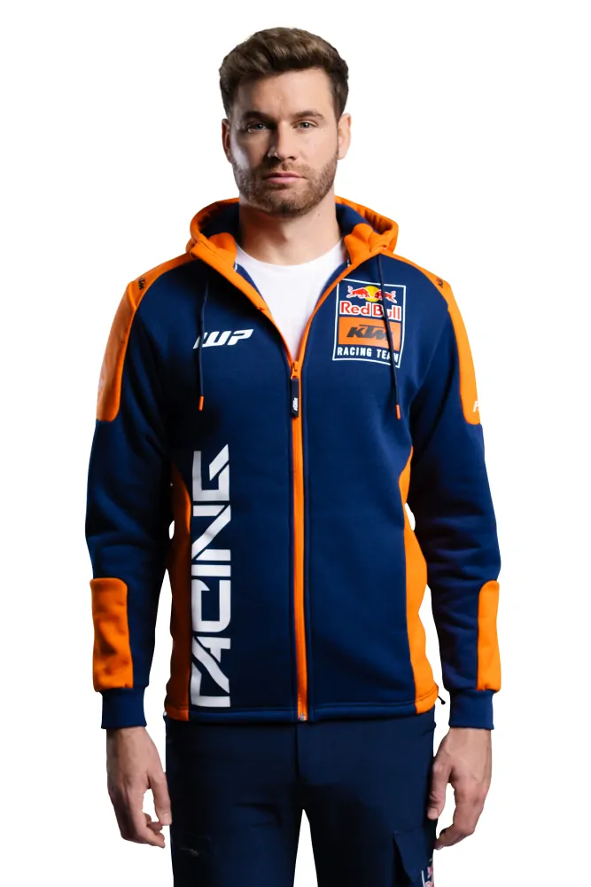Mikina z kapucí na zip KTM REPLICA TEAM ZIP HOODIE modrá/oranžová