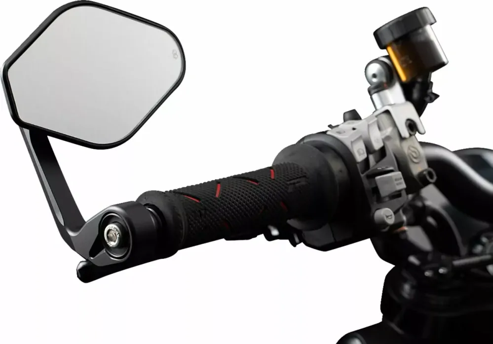 Motocyklové zpětné zrcátko do řidítek / zrcátko motocyklu GILLES TOOLING GT MIRROR STRATOS SYM M03-01-BD - barva černá - 1 kus - L / P