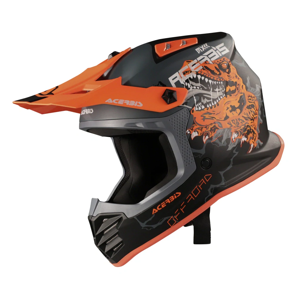 a Dětská motokrosová přilba / MX helma ACERBIS PROFILE JUNIOR barva černá / oranžová fluo matná velikost S 47-48 cm