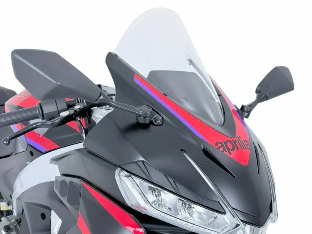 Motocyklové plexi / čelní plexi motocyklu WRS verze RACE AP016T pro motocykly APRILIA RS 457 rok 2024 barva čirá 