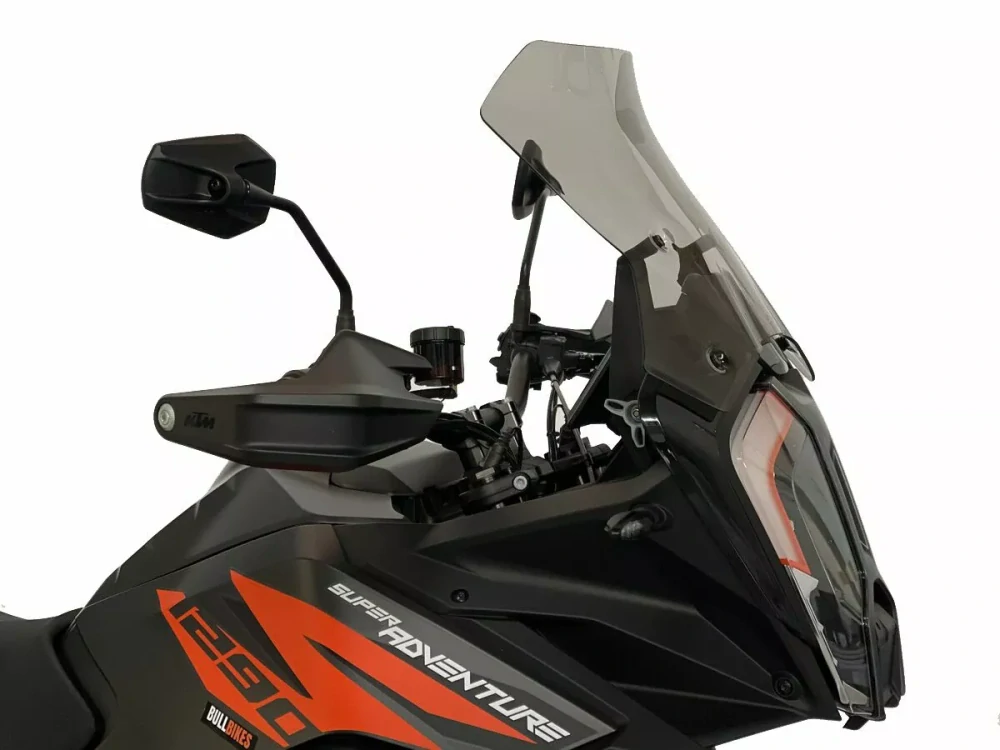 Motocyklové plexi / čelní plexi motocyklu  WRS VERZE CAPONORD KT008F pro KTM 1290 SUPER ADVENTURE / S rok 2021-2024 , barva kouřová, výška plexi 33,5 cm  