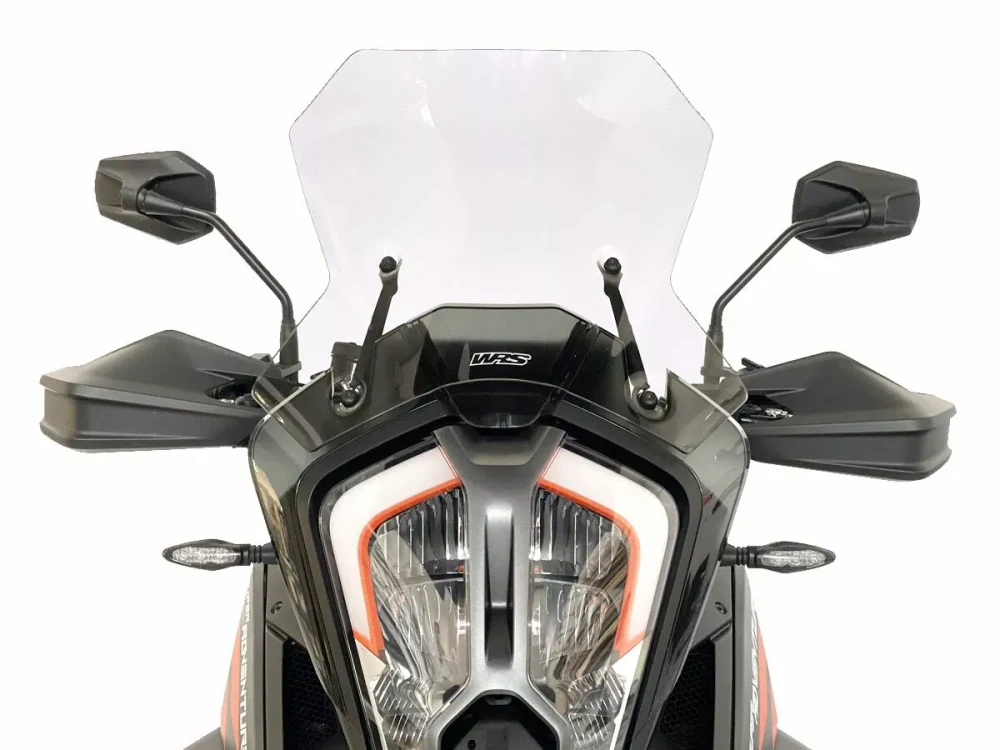Motocyklové plexi / čelní plexi motocyklu  WRS VERZE CAPONORD KT008T pro KTM 1290 SUPER ADVENTURE / S rok 2021-2024 , barva čirá, výška plexi 33,5 cm  