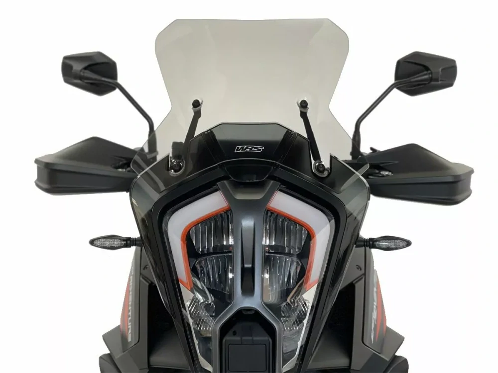 Motocyklové plexi / čelní plexi motocyklu WRS VERZE TOURING KT009F pro KTM 1290 SUPER ADVENTURE / S rok 2021-2024 barva kouřová, výška plexi 30 cm