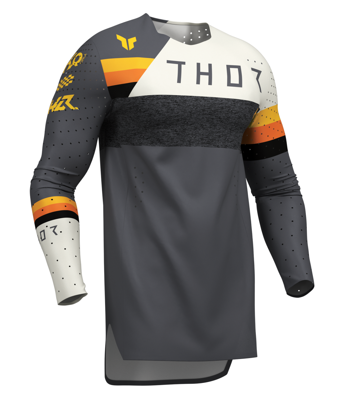 Lehké a pružné motokrosové oblečení - komplet dresu a kalhot THOR SPORTMODE LEAGUE barva šedá vintage 