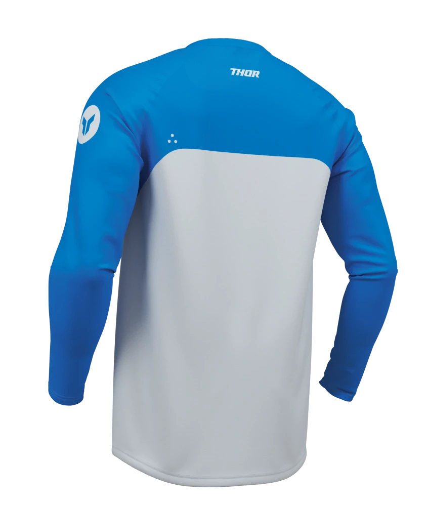 A Motokrosové - enduro kalhoty a dres / motokrosový - enduro komplet  THOR RIDEMODE MENACE barva modrá/šedá velikost 32+M