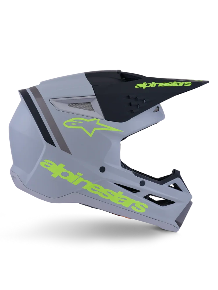 Motokrosová přilba ALPINESTARS SM3 / SM-3 / S-M3 / 8300726-9510 RADIUM černá/šedá/žlutá fluo