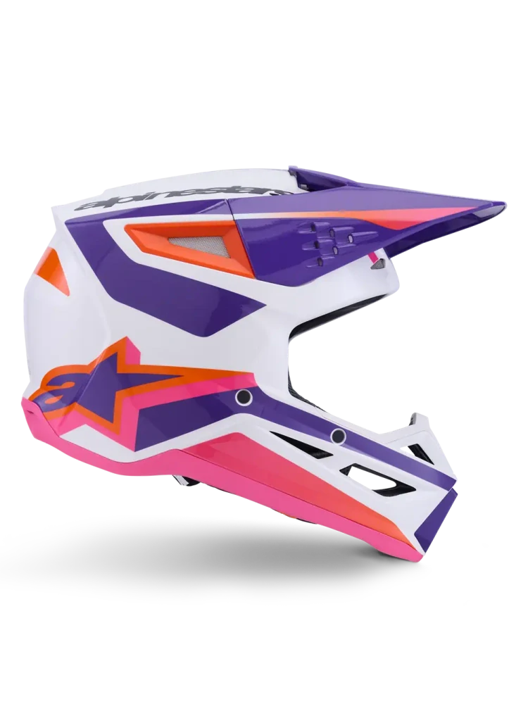 Motokrosová přilba ALPINESTARS SM3 / SM-3 / S-M3 / 8300926-2052 HEAT bílá/fialová/růžová