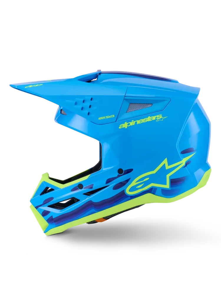 A Motokrosová přilba ALPINESTARS SM3 / SM-3 / S-M3 / 8301126-7232 FORCE barva cyan velikost M 