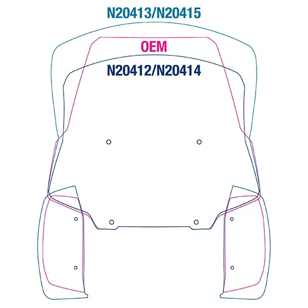 Plexi motocyklu NATIONAL CYCLE verze nízká N20414 pro HARLEY DAVIDSON PAN AMERICA rok 2021-2024 barva čirá, výška plexi 34,9cm