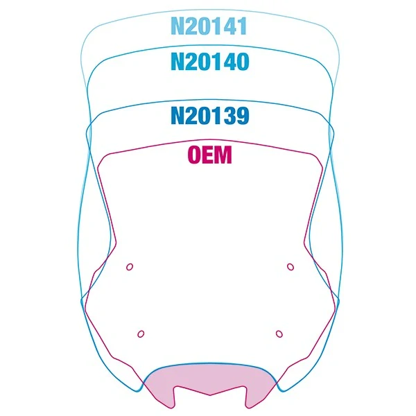 Plexi motocyklu NATIONAL CYCLE verze střední N20140 pro KAWASAKI KLE 650 Versys/LT rok 2022 barva světle šedá, výška plexi 41,9 cm