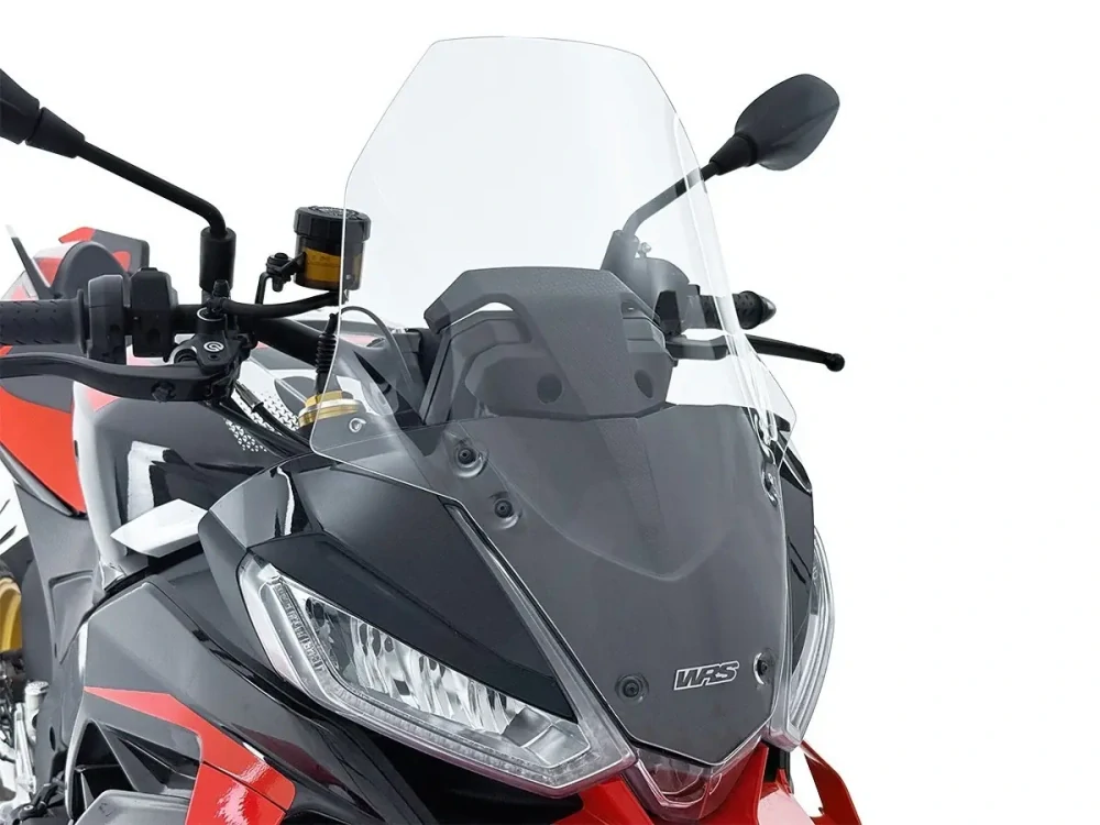 Plexi motocyklu WRS verze TOURING pro motocykly APRILIA TUONO V4 1100 RR ABS rok 2025 výška o 10 cm vyšší než originál , barva čirá