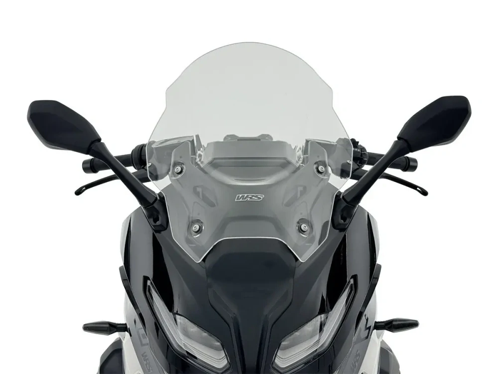 Plexi motocyklu WRS VERZE TOURING pro motocykl BMW R 1300 RS 2025-2026 barva čirá, výška plexi 46,5 cm / o 12 cm vyšší než originální plexi