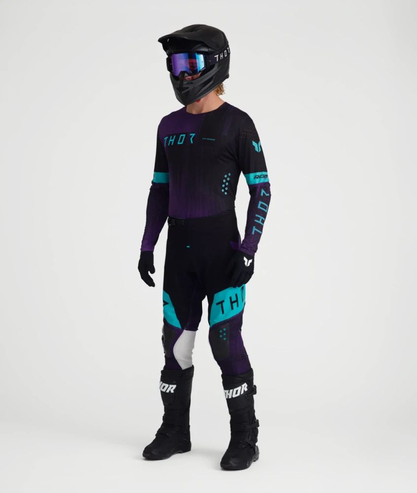 Lehký a pružný motokrosový - enduro dres THOR SPORTMODE VANISH barva černá/fialová