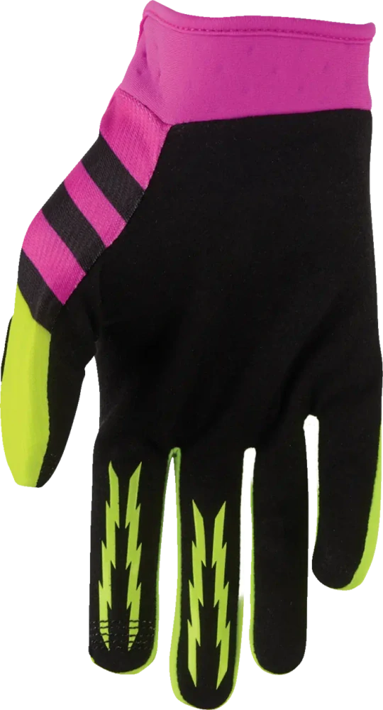 Dětské motokrosové / MTB rukavice THOR LAUNCHMODE SHOCKIE barva acid/fuchsia