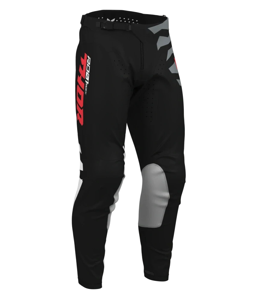 a Motokrosový / enduro komplet kalhot a dresu THOR LAUNCHMODE SHREDDER barva černá/šedá/bílá/červená velikost 38+XL