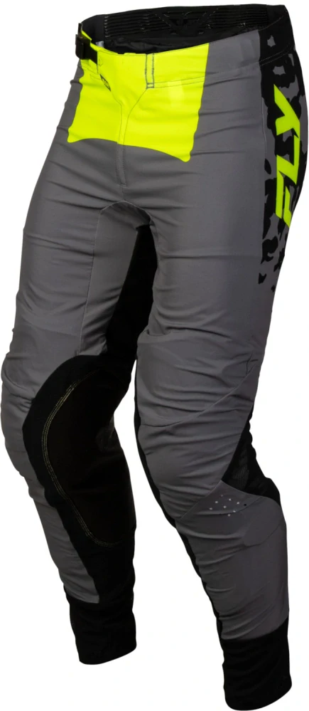 Lehké a maximálně pohodlné motokrosové kalhoty FLY RACING LITE FLAKE USA 2027 barva černá/šedá/hi vis žlutá fluo