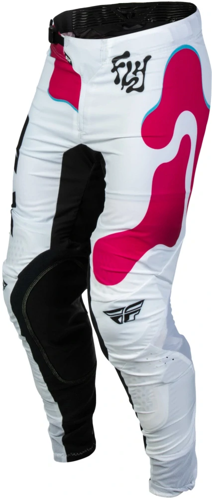 Lehké a maximálně pohodlné motokrosové kalhoty FLY RACING LITE VIBE USA 2027 barva bílá/růžová/modrá