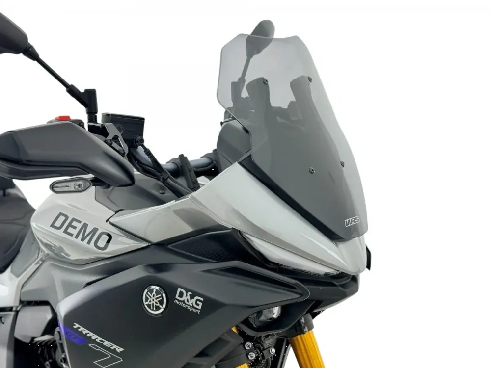 Plexi motocyklu WRS verze SPORT pro YAMAHA RACER 7 / GT rok 2025-2026 barva tmavě kouřová, výška 39 cm