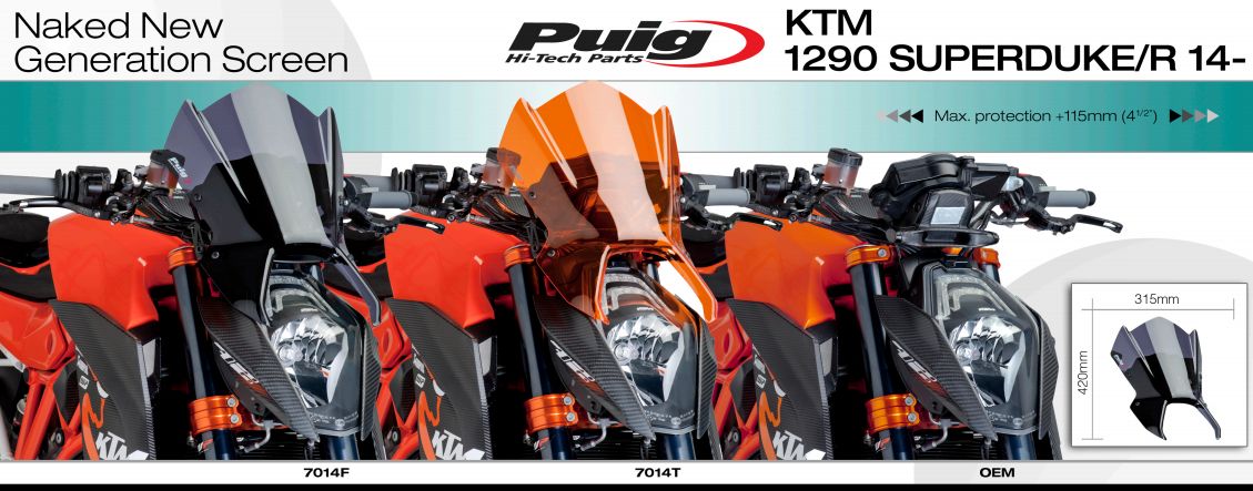 Plexi PUIG SPORT KTM 1290 SUPERDUKE R 2014-2016