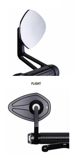 Zpětné zrcátko motocyklu MOTOGADGET M VIEW FLIGT ECE pro závit M10, 1 kus