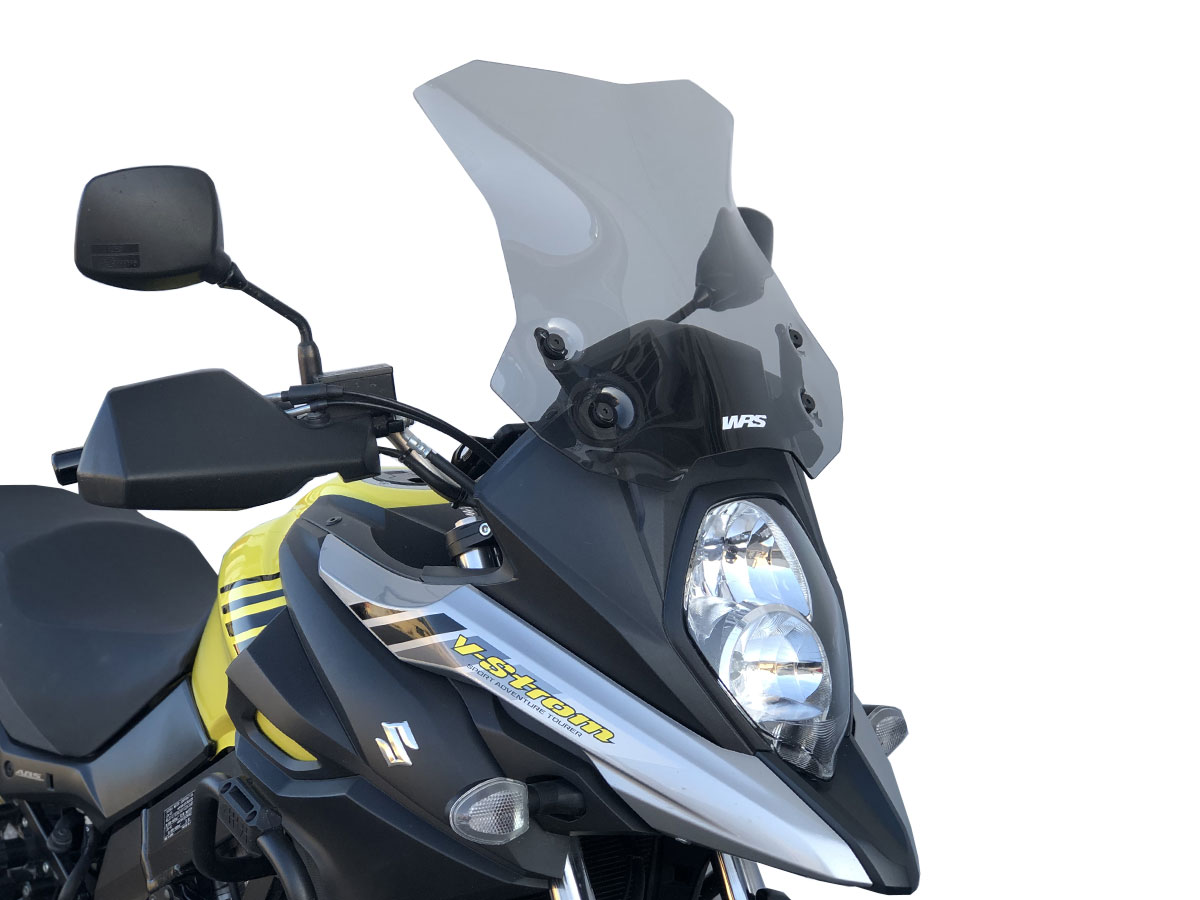 Plexi motocyklu WRS pro SUZUKI V-STROM 650 2017-2020, verze TOURING, výška 38 cm, barva kouřová