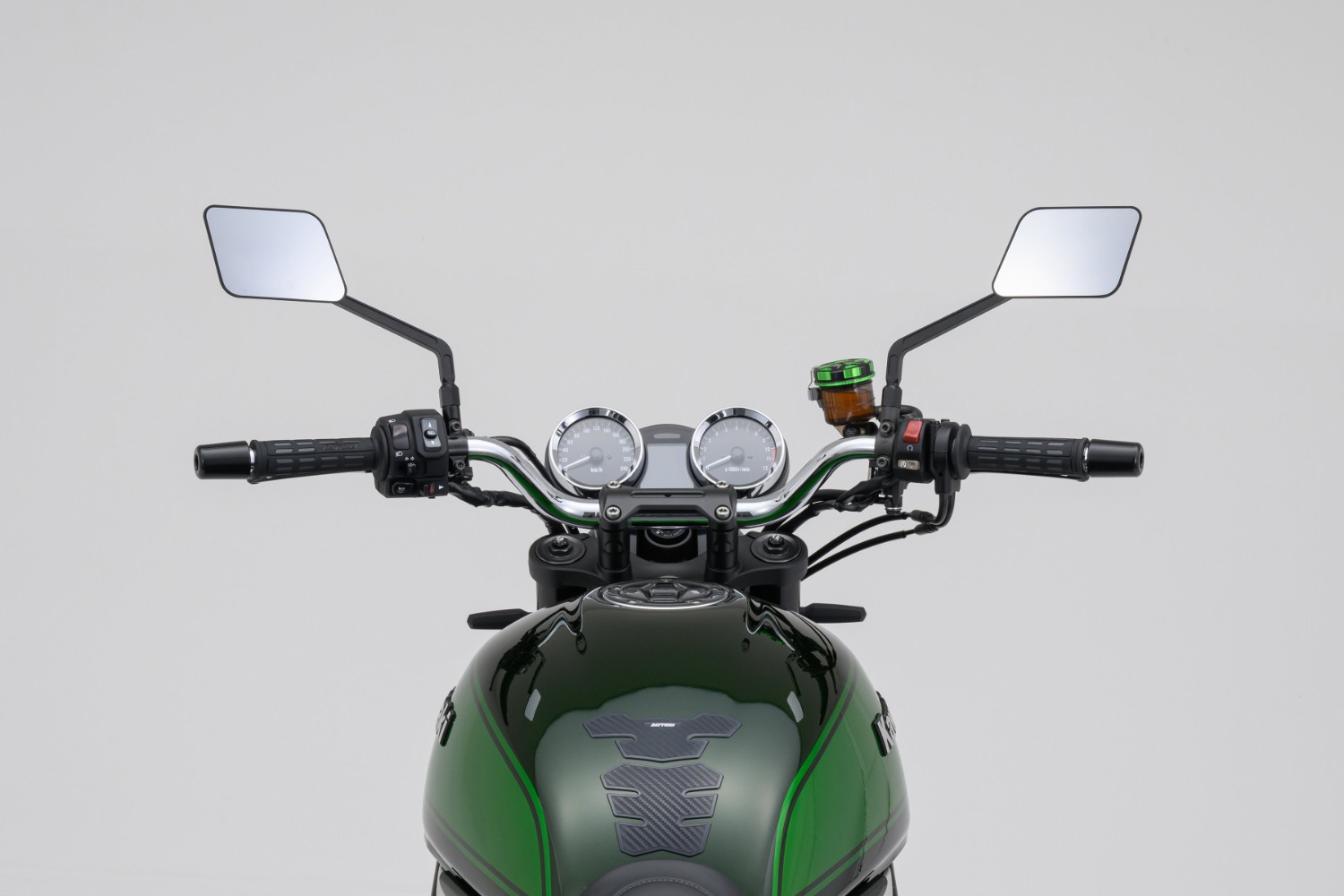 Zpětné zrcátko motocyklu DAYTONA D-MIRROR-21 FLAT-SQUARE 80993 , barva černá, 1 kus, pozice levá strana