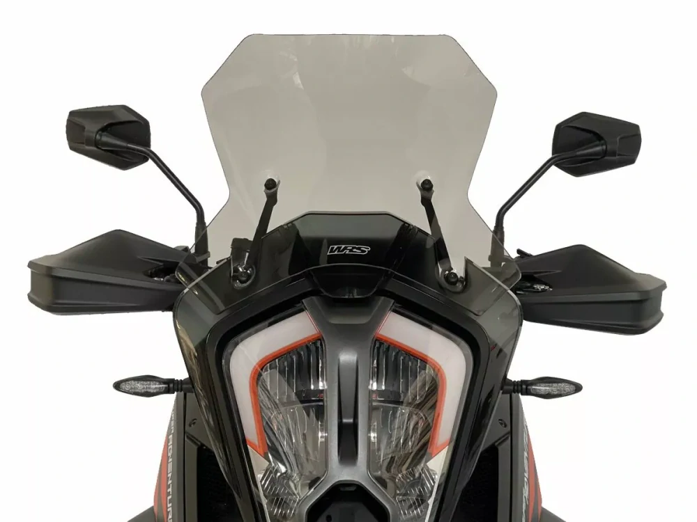 Motocyklové plexi / čelní plexi motocyklu  WRS VERZE CAPONORD KT008F pro KTM 1290 SUPER ADVENTURE / S rok 2021-2024 , barva kouřová, výška plexi 33,5 cm  