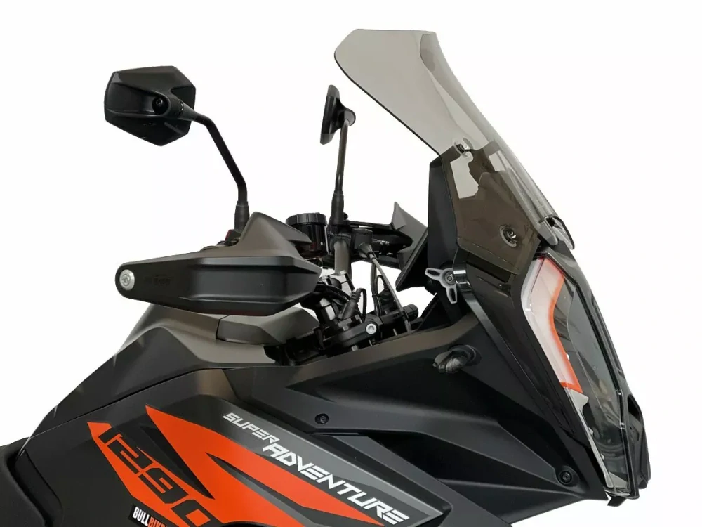 Motocyklové plexi / čelní plexi motocyklu WRS VERZE TOURING KT009F pro KTM 1290 SUPER ADVENTURE / S rok 2021-2024 barva kouřová, výška plexi 30 cm