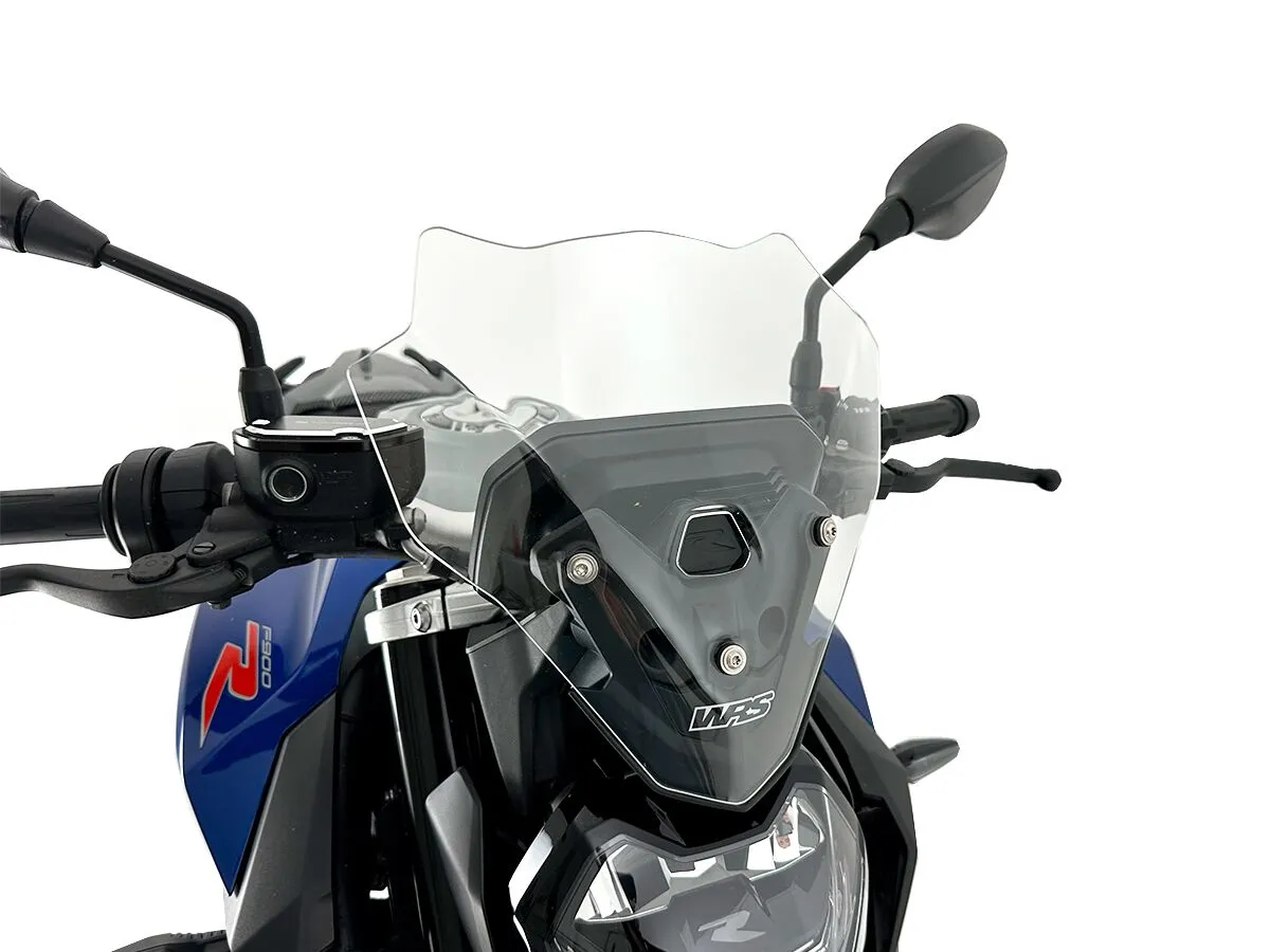 Plexi motocyklu WRS verze touring pro BMW F 900 R ABS rok 2020-2024 viz popis, barva čirá, výška 29,5 cm (11-5/8")