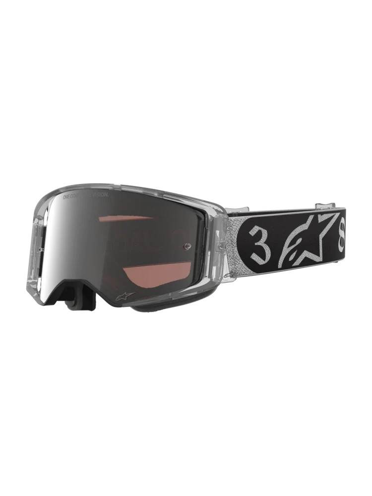 Limitovaná edice motokrosových / enduro brýlí ALPINESTARS GOGGLE SUPERTECH HAIDEN DEEGAN 5100926-1884 Signature Goggle barva stříbrná/černá se stříbrným zrcadlovým plexi 