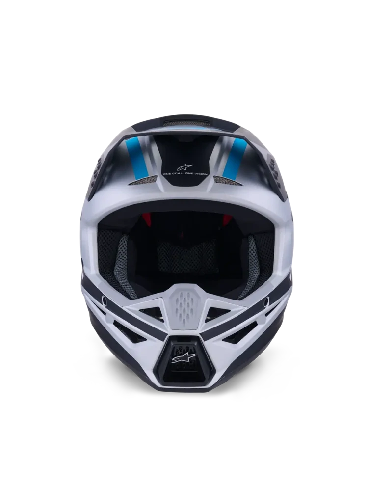 Motokrosová přilba ALPINESTARS SM3 / SM-3 / S-M3 / 8300926-1949 HEAT stříbrná/modrá/černá