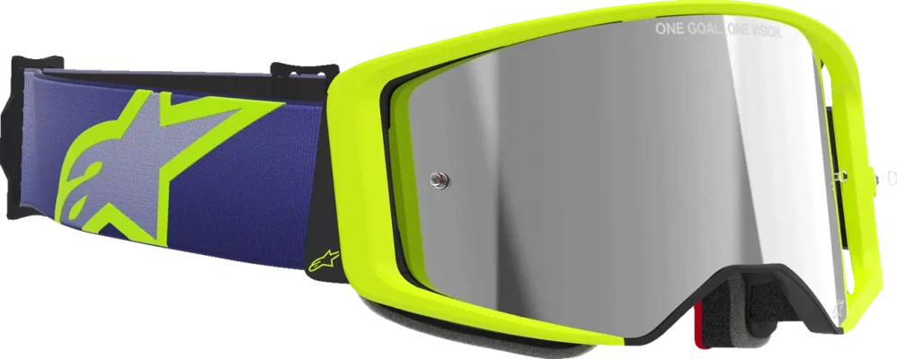 Motokrosové / enduro brýle ALPINESTARS GOGGLE SUPERTECH CORP 5100326-3156 barva fialová/žlutá fluo, stříbrné zrcadlové plexi 