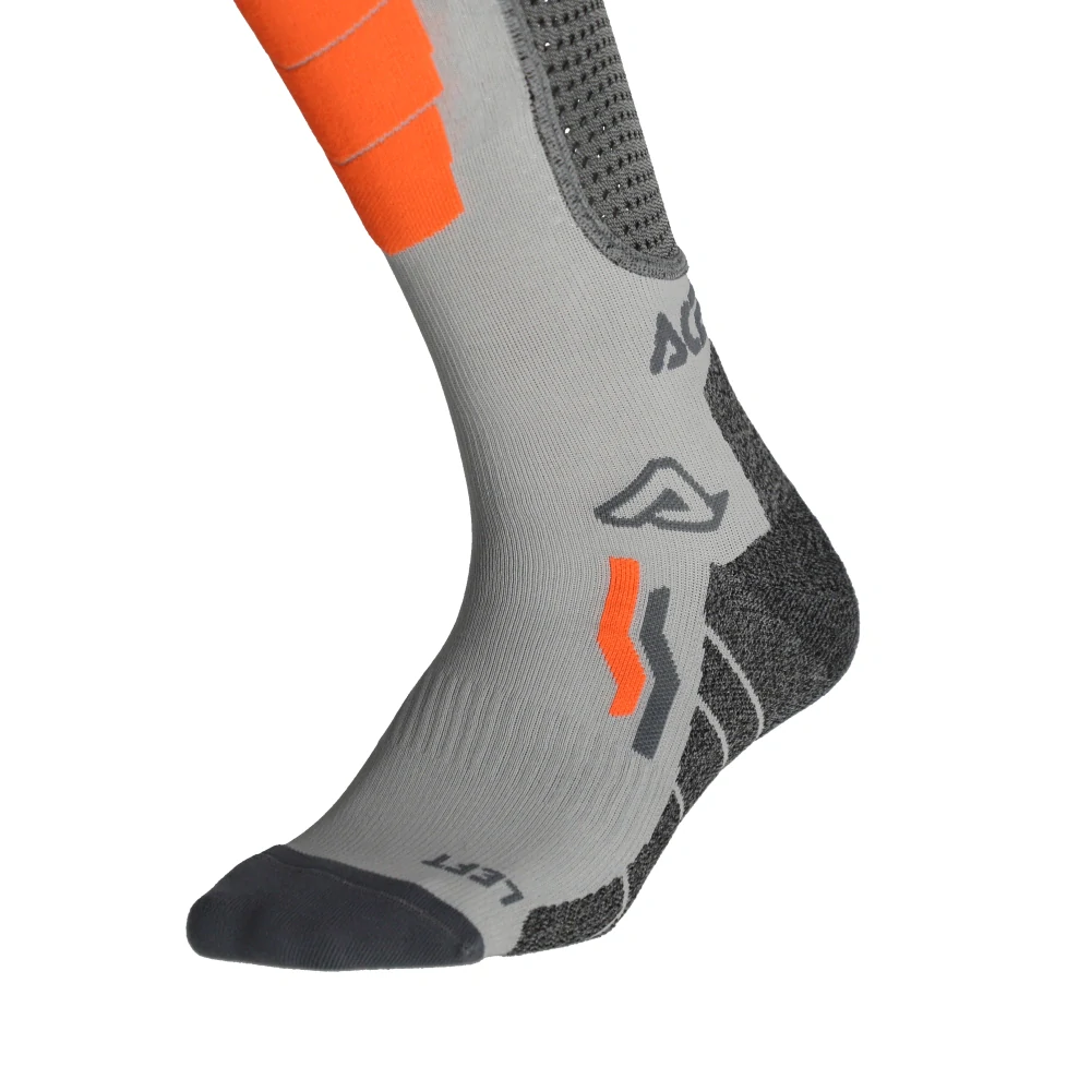 Motokrosové nadkolenky / vysoké motokosové ponožky ACERBIS X-LEG PRO VENTED barva šedá/oranžová 