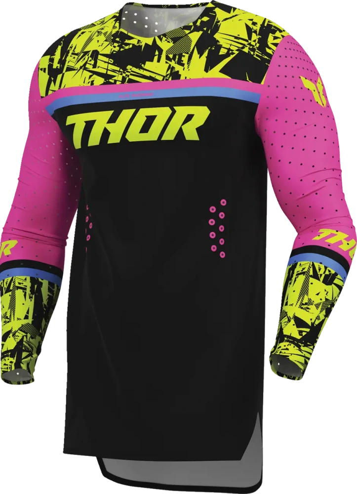 Lehký a pružný motokrosový - enduro dres THOR SPORTMODE PUNKD barva černá/růžová