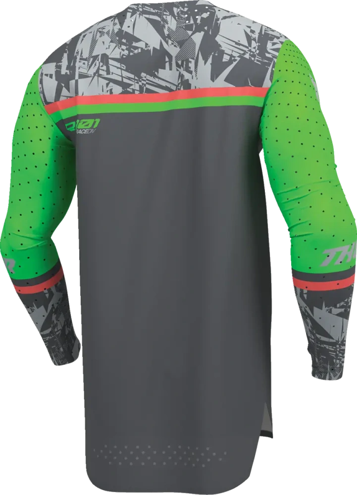 Lehký a pružný motokrosový - enduro dres THOR SPORTMODE PUNKD barva šedá/zelená
