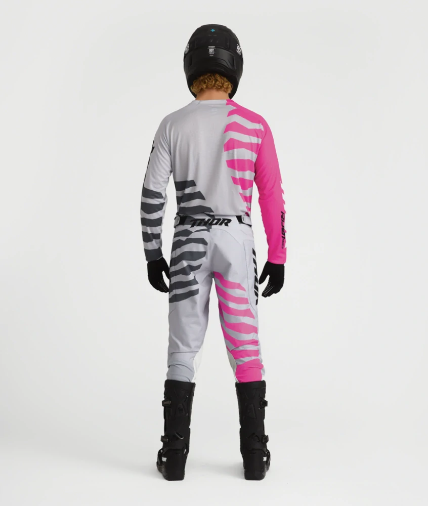 Motokrosový / enduro dres THOR LAUNCHMODE SHREDDER barva šedá/fuchsiová