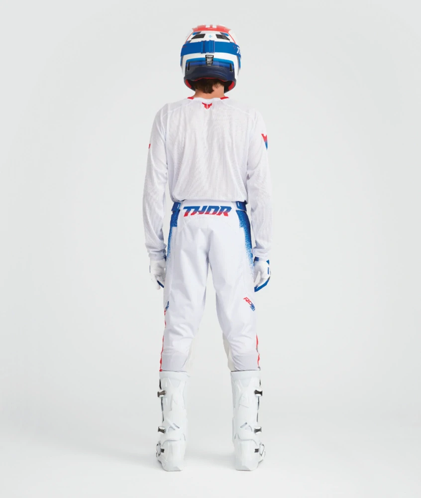 Ventilační motokrosový / enduro dres THOR LAUNCHMODE VENTED AIR DARKSIDE barva bílá/červená/modrá 
