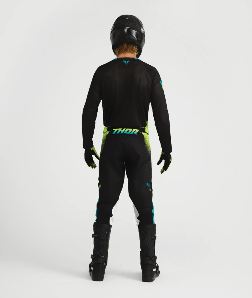 Ventilační motokrosové / enduro kalhoty THOR LAUNCHMODE VENTED AIR DARKSIDE barva černá/acid