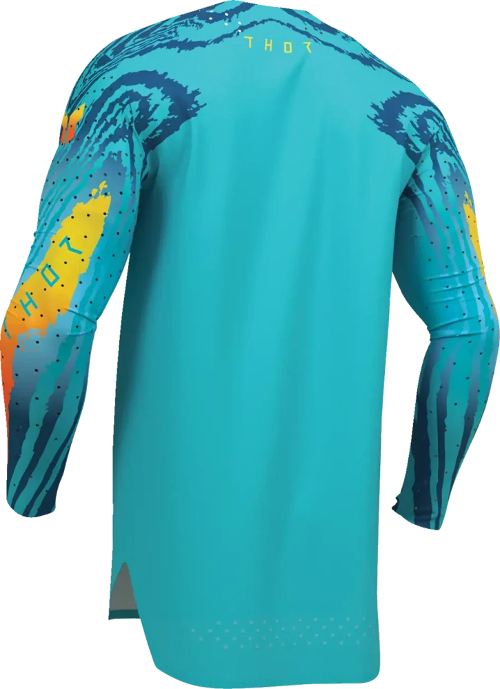 a Lehký a pružný motokrosový - enduro komplet kalhot a dresu THOR THOR SPORTMODE DAMASCUS barva aqua velikost 36+XL